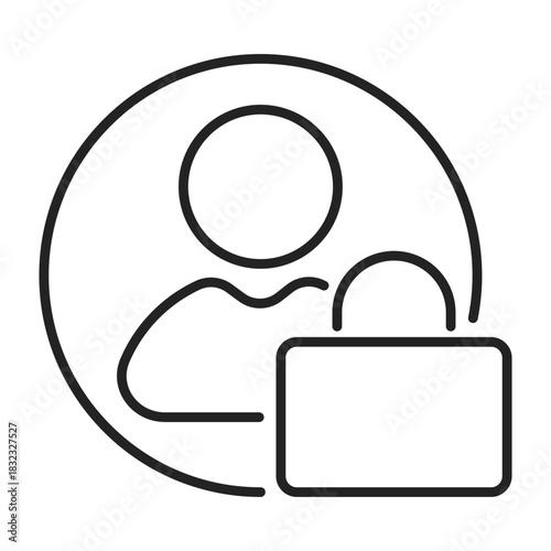 user account lock line icon