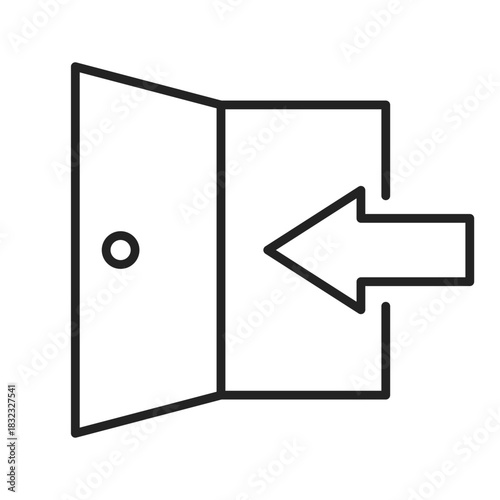 door exit and entrance web line icon