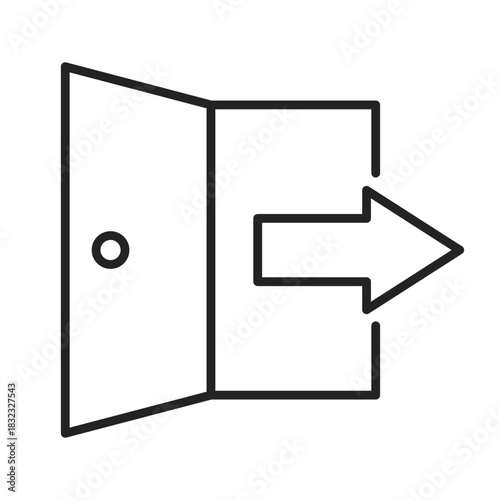 door exit and entrance web line icon