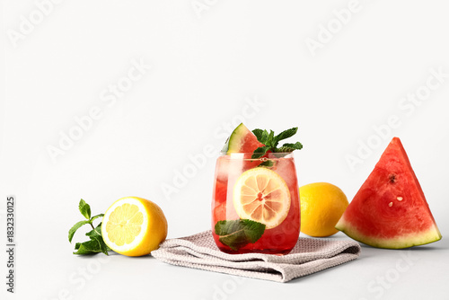 Glass of fresh watermelon l...