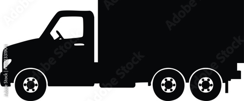 Silhouette of a delivery truck a vector illustration for transportation and logistics isolated on white background
