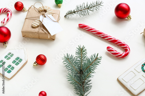 Christmas tree branches wit...