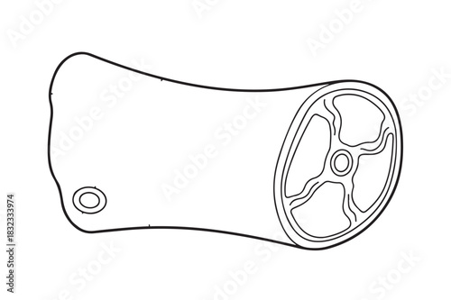 Line drawing of a bicycle handlebar stem with a bolt