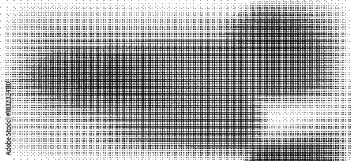 Black and white halftone dot pattern with gradient shading abstract background.