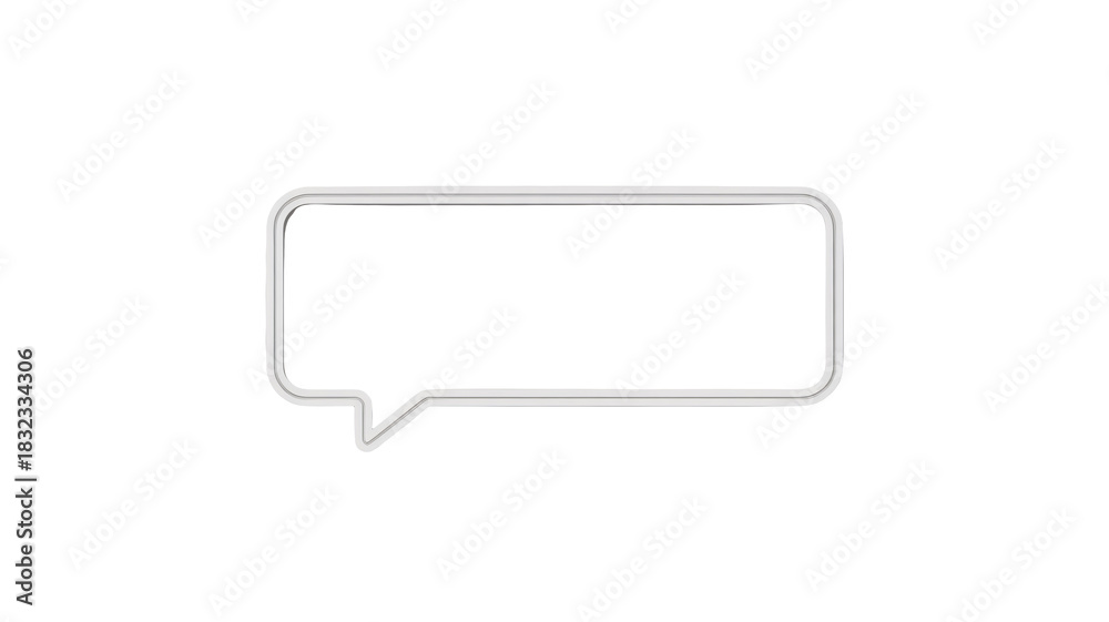 Fototapeta premium Modern speech bubble icon with a clean, minimalist design, perfect for digital communication, marketing materials, and social media content