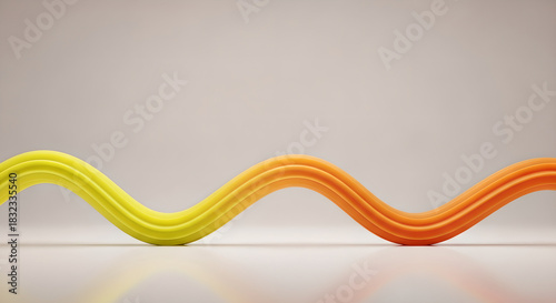 Gradient Wave Abstract Shape Yellow Orange Horizontal Copy Space