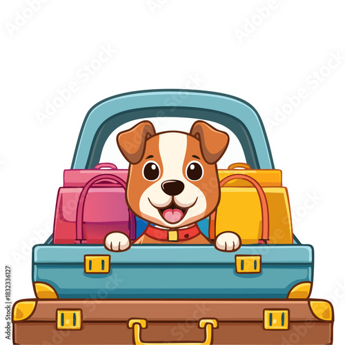 dog in vehicle traveling