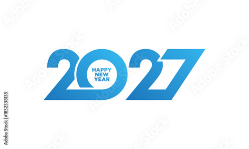Happy new year 2027 design. 2027 logo text design.