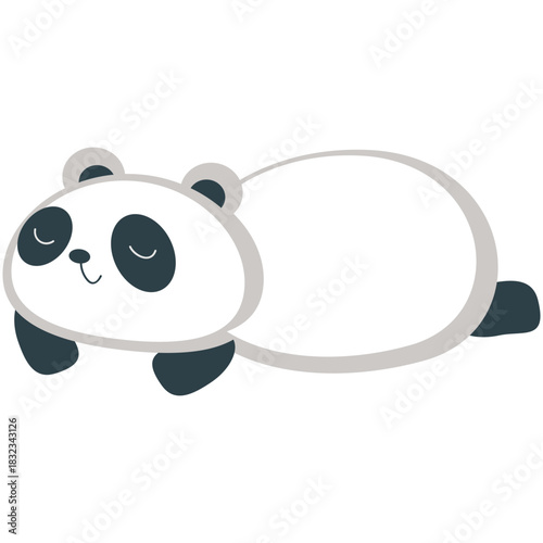 Panda sleep vector. Bear sleeping cartoon icon. Isolated lazy animal asleep illustration on white background