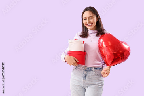 Young woman with heart-shap...