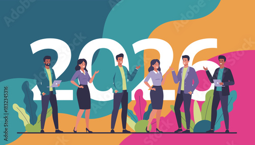 Diverse team planning for success in 2026 Future business goals and corporate strategy