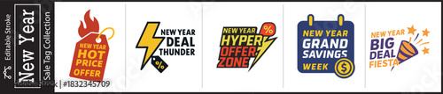 Maximize holiday sales with these dynamic New Year deal tag collection assets for your online store and promotions, perfect for attracting customers