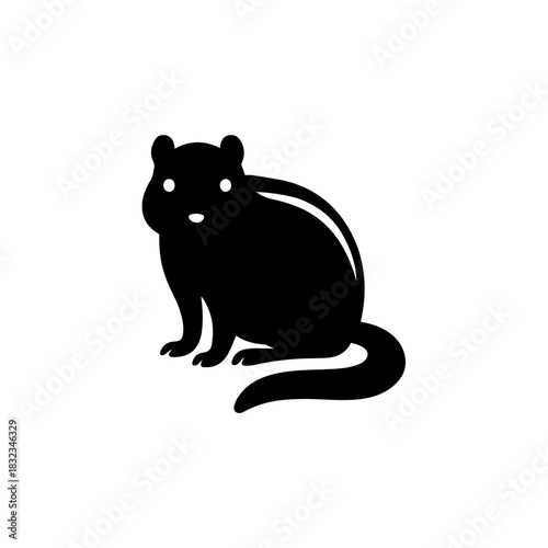 Black and white eastern chipmunk animal silhouette