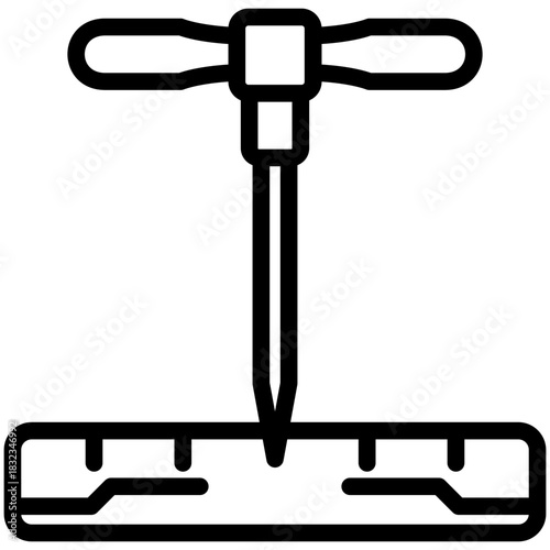 Awl Punch Black Outline Icon, Mini Illustration Relate To Carpentry, Wood Industry. Use For Modern Concept, Ui, Ux Web And App Development.