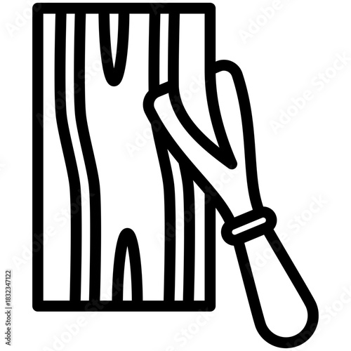Scraper Black Outline Icon, Mini Illustration Relate To Carpentry, Wood Industry. Use For Modern Concept, Ui, Ux Web And App Development.