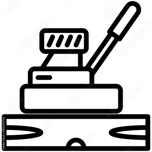 Sanding Machine Black Outline Icon, Mini Illustration Relate To Carpentry, Wood Industry. Use For Modern Concept, Ui, Ux Web And App Development.