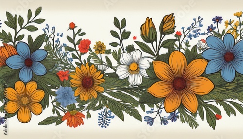 rustic floral border