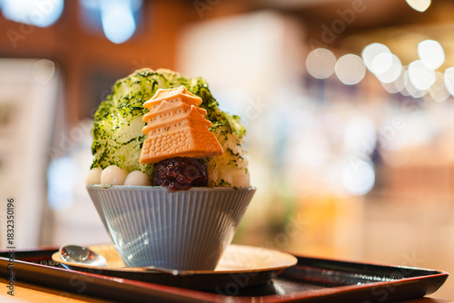 豊洲ふくらすずめの天空の抹茶かき氷