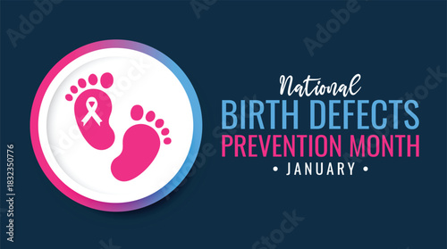 National Birth Defects Awareness Month design concept. Celebrated in January to raise awareness about birth defects, their prevention, and the support needed for affected individuals and families