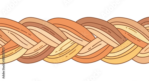 Seamless braided hair pattern in warm earthy tones.
