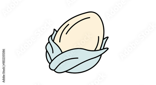 Simple pistachio nut icon on a white background