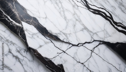 White Marble Background With Black Veins