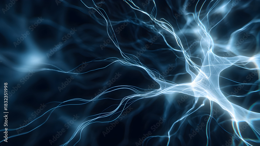 Obraz premium Detailed visualization of neural connections showcasing intricate design in dark background