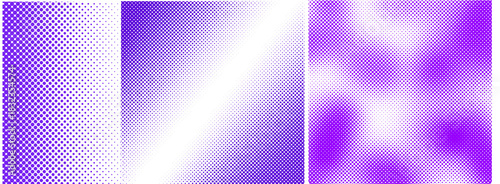 Conjunto de fondos abstractos de trama de semitonos con puntos y cuadrados
