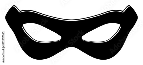 Black and white eye mask or classic robber mask without background.