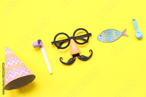 Funny glasses with paper fi...