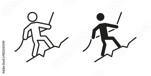 Mountain climb icon isolated vector Illustration. Vector pictogram for web and app