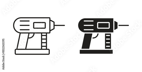 Nail gun icon isolated vector Illustration. Vector pictogram for web and app