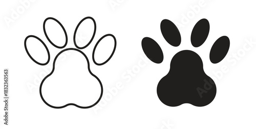 Paw icon isolated vector Illustration. Vector pictogram for web and app
