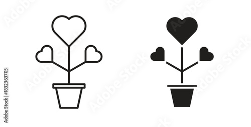 Plant heart icon isolated vector Illustration. Vector pictogram for web and app