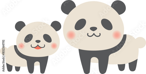 動物_パンダ（親子）