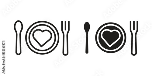 Love Plate icon for web and app. vector illustration eps