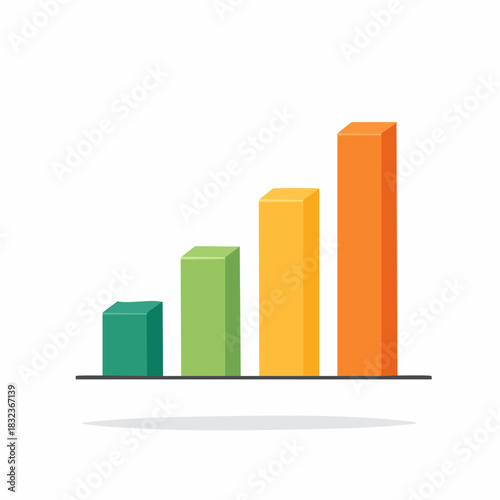 Free Download Colorful 3D bar chart showing growth and financial progress in business. - GFXLoad