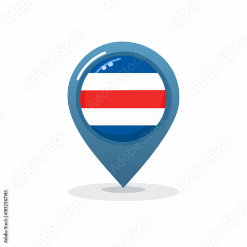 Costa Rica flag inside a modern map pin icon for global travel and geographic location Free Download Costa Rica flag inside a modern map pin icon for global travel and geographic location - GFXLoad