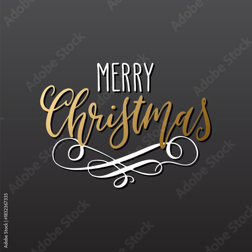 Handwritten Christmas greetings, modern calligraphy lettering