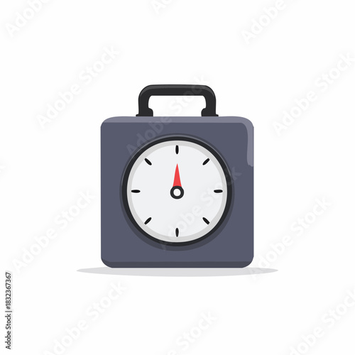 Vintage analog luggage scale with circular dial and red needle for weighing baggage