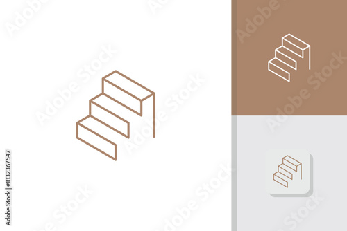 interior stair logo design illustration vector template