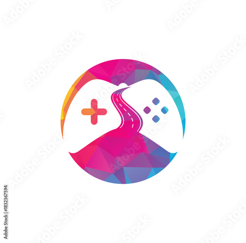 Road way player Gamers icon logo symbol design illustration
