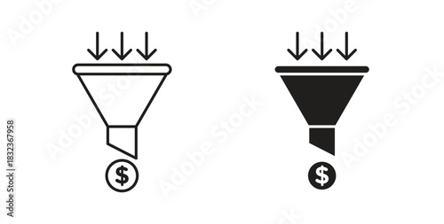 Sales funnel icon for web and app. vector illustration eps