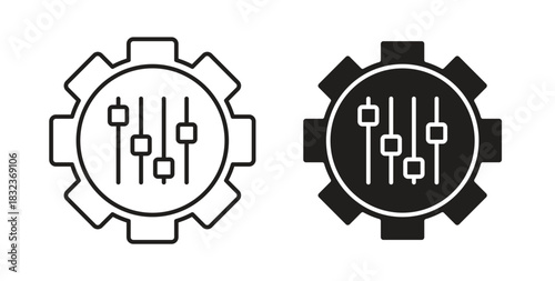 Mass customization icon with glyph and line. black vector icons for Web UI