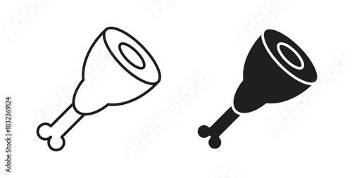 Meat icon with glyph and line. black vector icons for Web UI