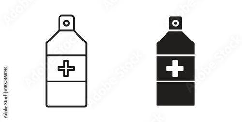 Medical pump icon with glyph and line. black vector icons for Web UI