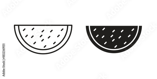 Melon icon with glyph and line. black vector icons for Web UI