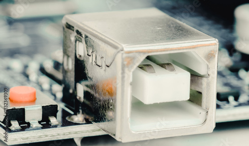 Mini, macro, usb isolated on white background