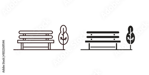 park icon with glyph and line. black vector icons for Web UI