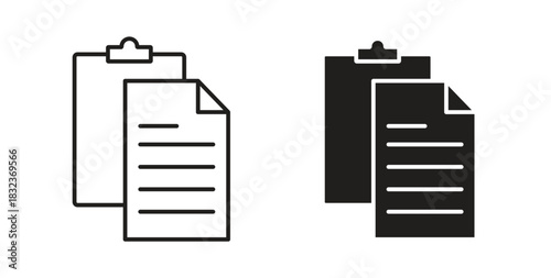 Paste icon with glyph and line. black vector icons for Web UI